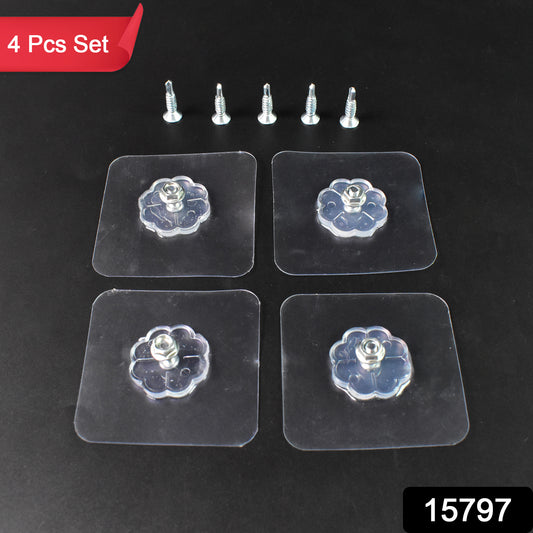 🔩 Self-Adhesive Hooks – Sticker Screw, Nut & Bolt Style (4 Pcs Set)