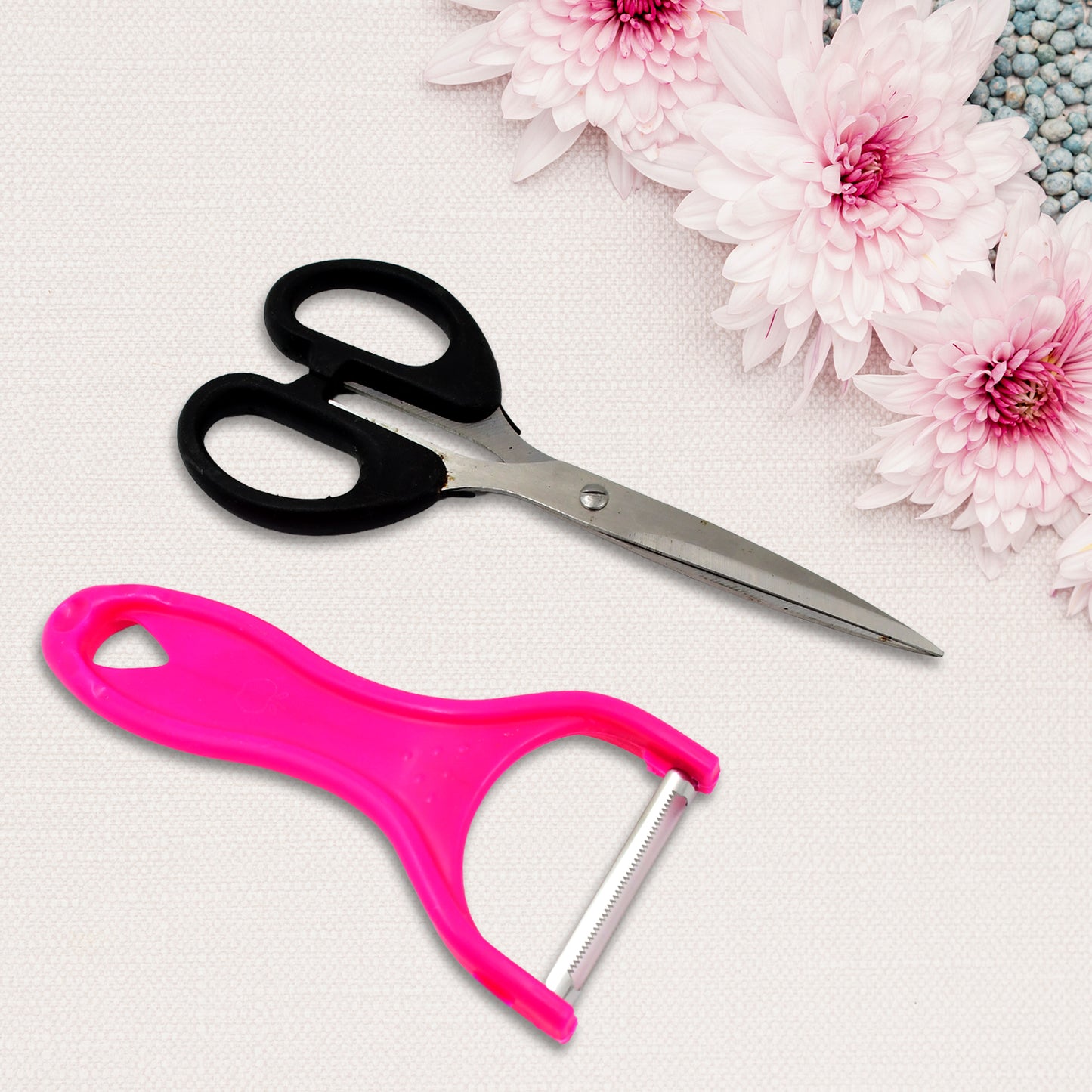 Multipurpose Stainless Steel Kitchen Scissors & Peeler Set | 2-Piece Combo