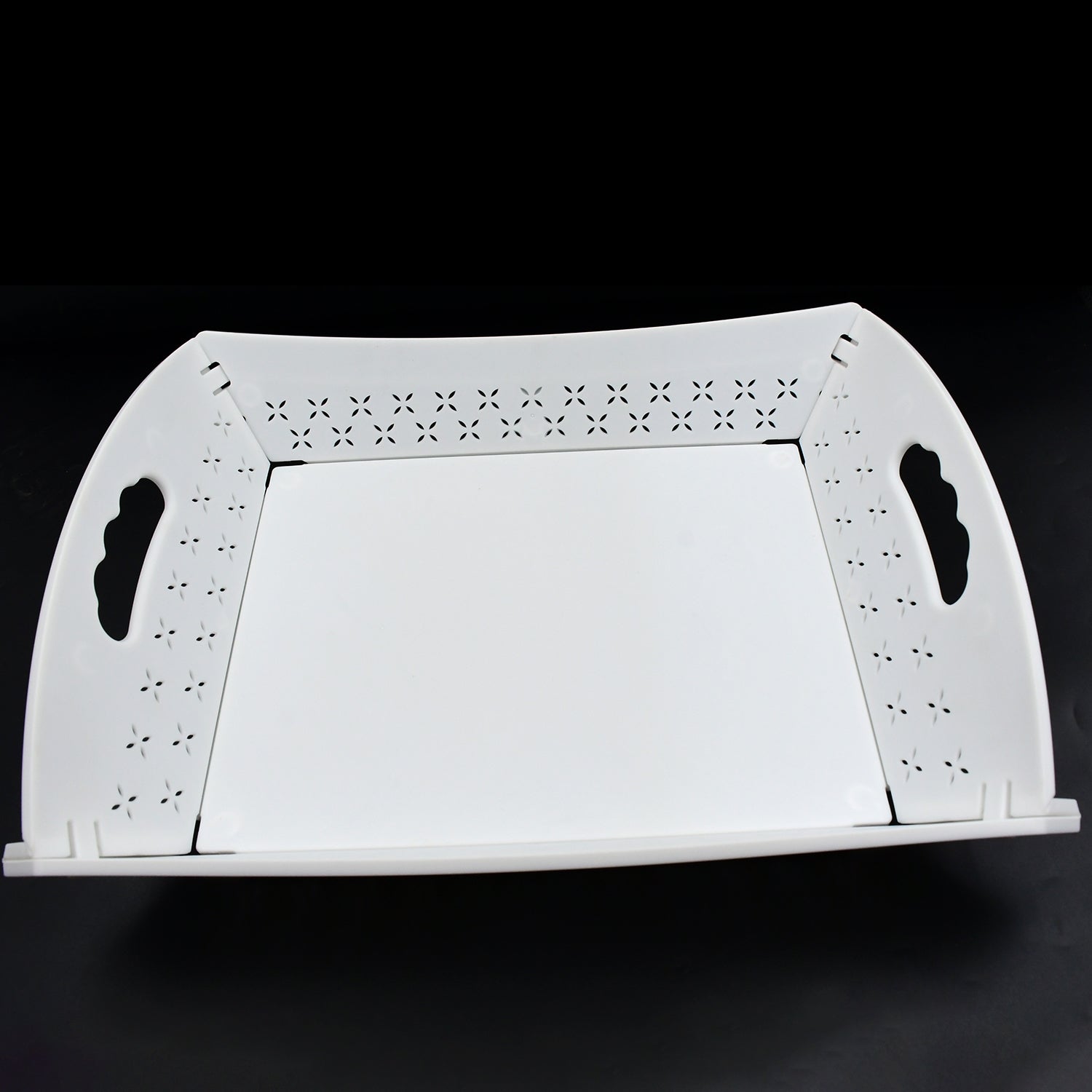 Foldable Serving Tray with Handle | Plastic Food Tray for Kitchen, Outdoor & Restaurant Use