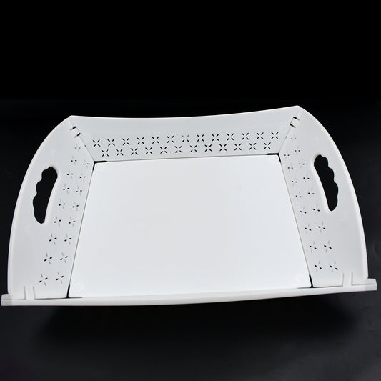 Foldable Serving Tray with Handle | Plastic Food Tray for Kitchen, Outdoor & Restaurant Use
