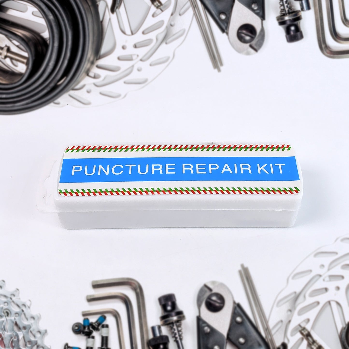 Portable Bicycle Tyre Repair Kit – Puncture Patch Set with Adhesive & Tools 🚴🛠️🛞