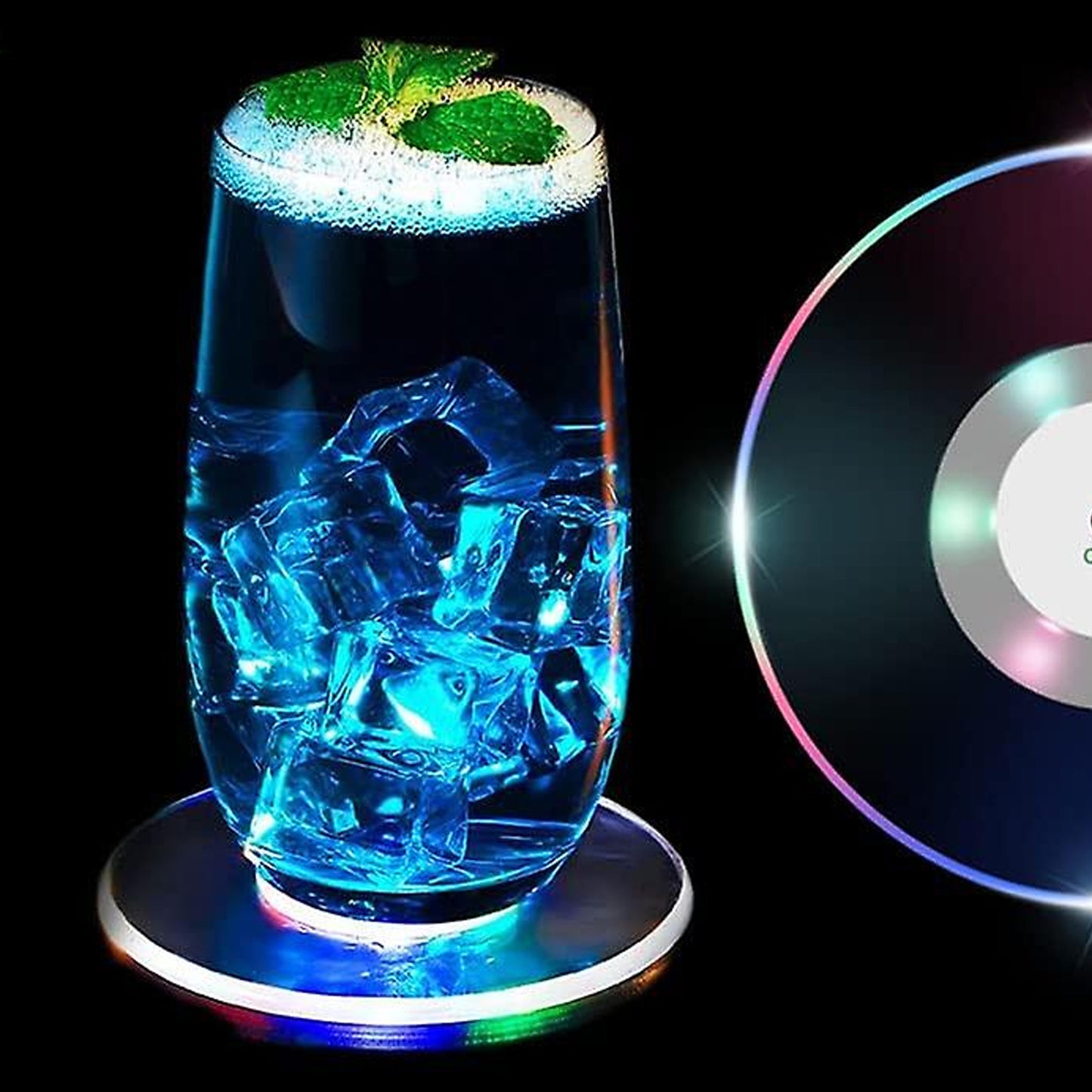 Colorful LED Cocktail Coaster | Ultra-Thin Light-Up Drink Coaster
