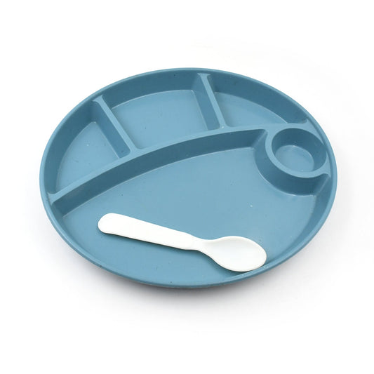 Biodegradable 5 - Compartment Food Plate with Spoon - BPA - Free & Reusable - Chestore