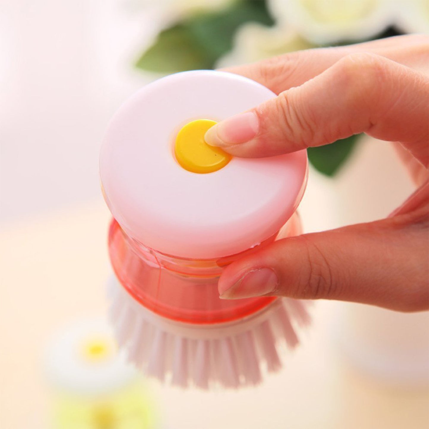 Cleaning Brush with Liquid Soap Dispenser - Easy & Efficient Scrubbing Tool
