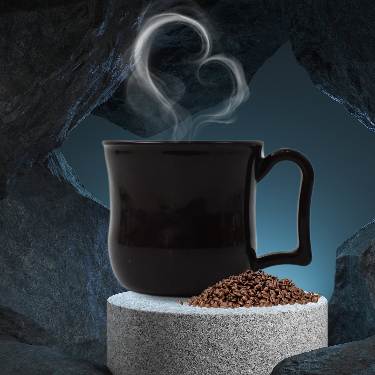 ☕ Premium Plastic Coffee/Tea Mug with Handle – Black (1 Pc)