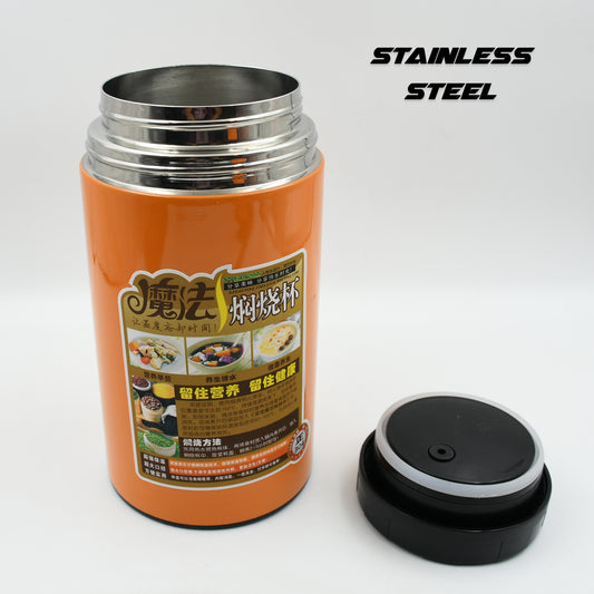 1L Stainless Steel Water Bottle – Leak-Proof, BPA-Free with Foldable Spoon & Handle