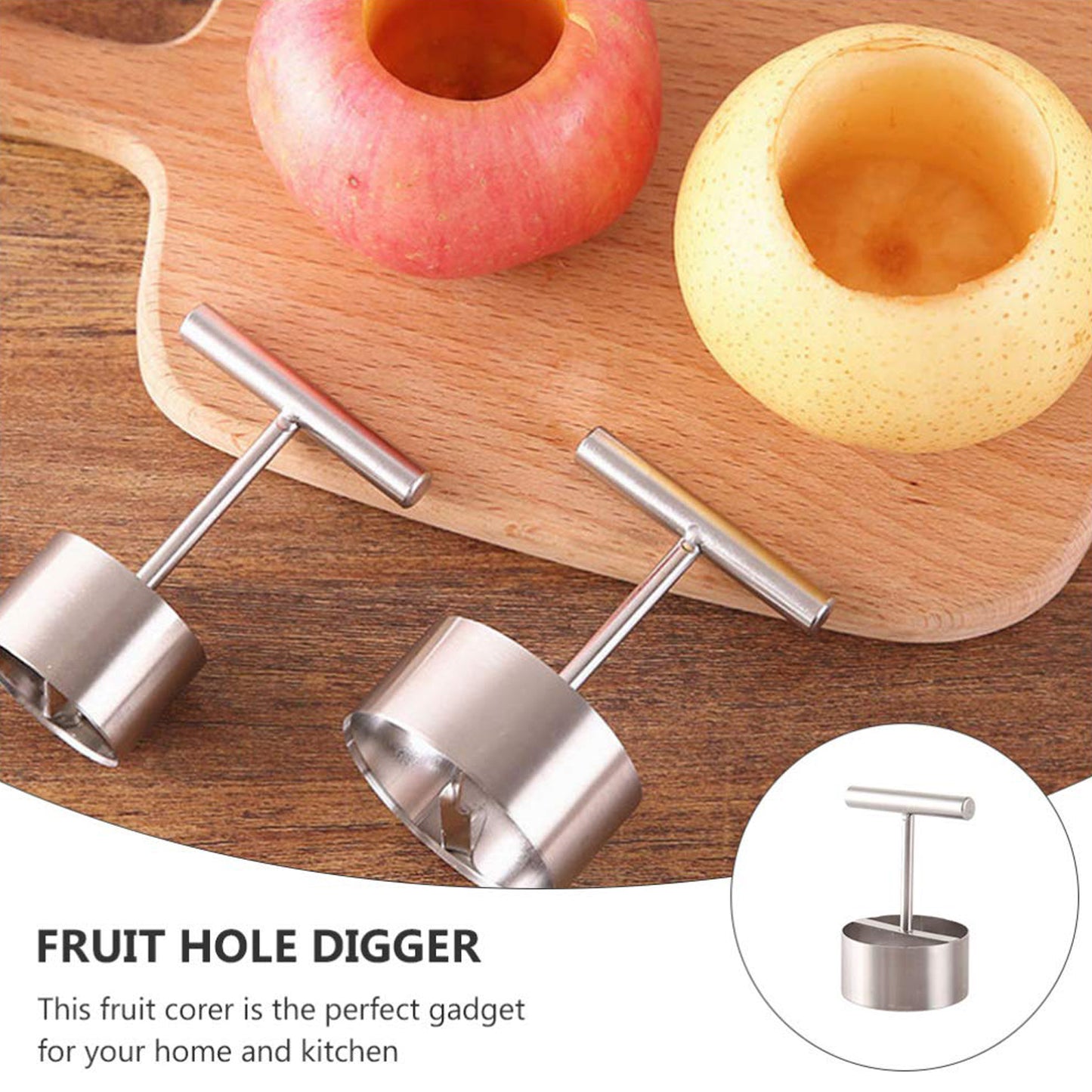 Fruit & Vegetable Corer | Pear Core Separator & Seeder Cutter for Easy Pitting and Hole Removal