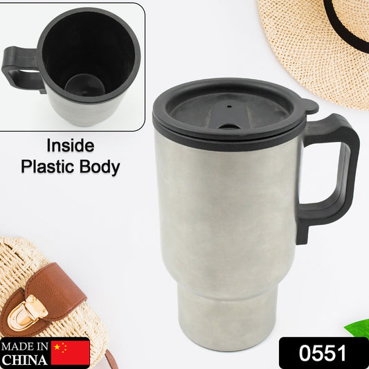 12V Car Charging Electric Kettle Mug (Silver) – Travel Mug for Hot Beverages