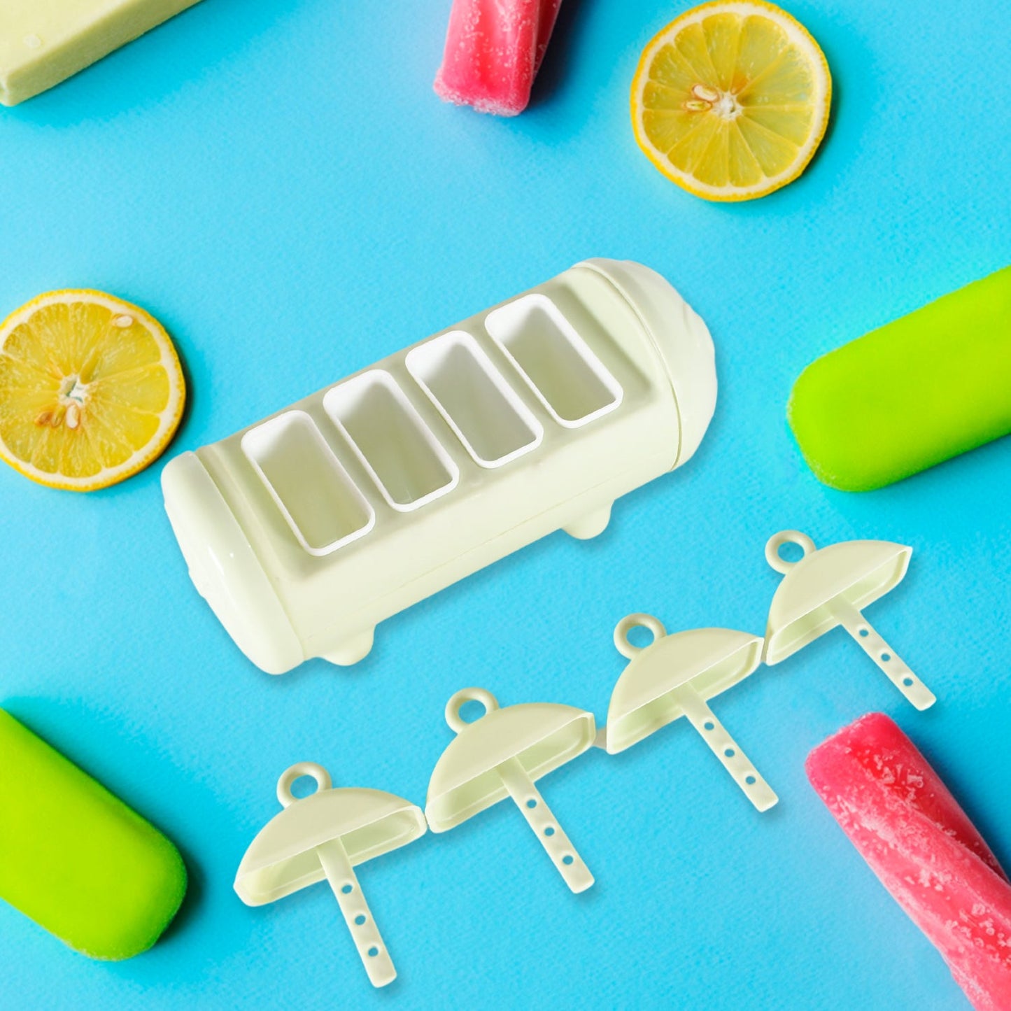 Cartoon Shape Ice Candy & Popsicle Mold – 4 Cups - Kulfi Maker - Chestore