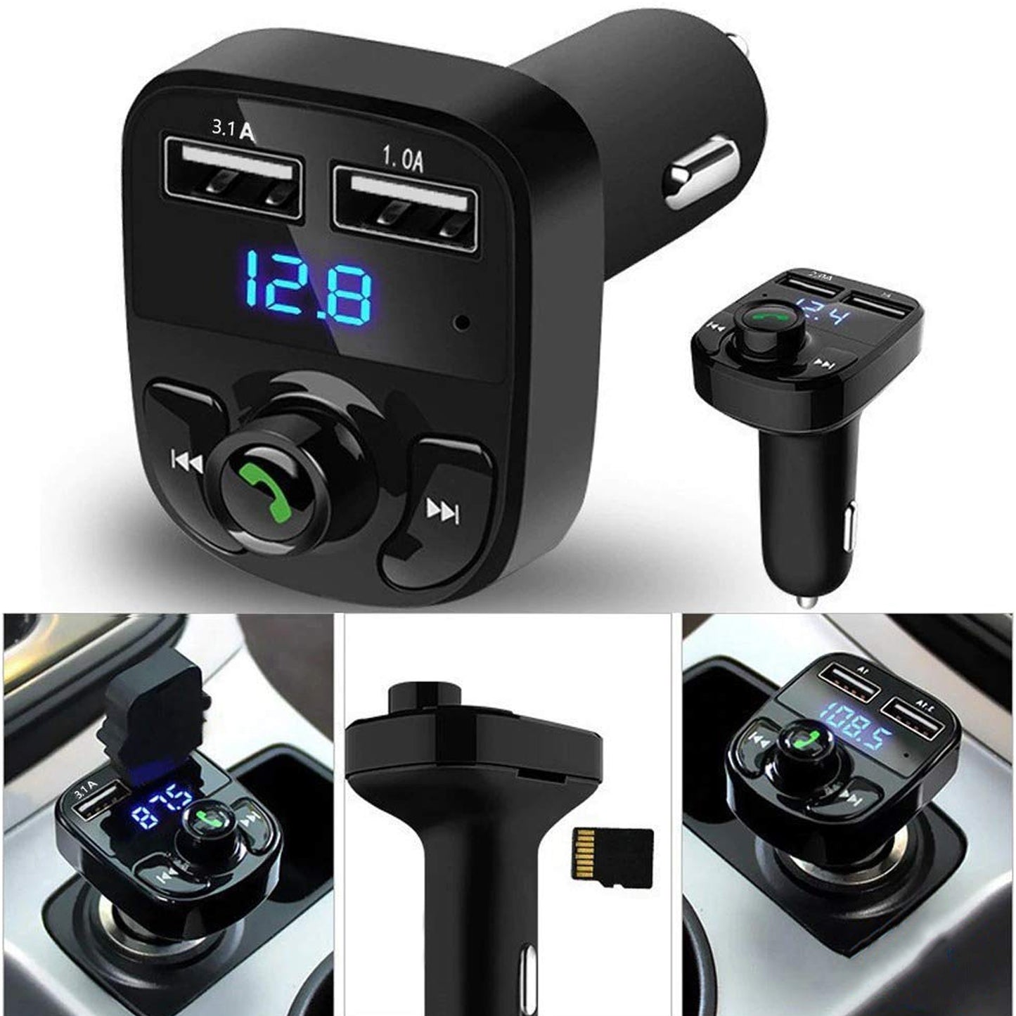 X8 Bluetooth FM Transmitter – Hands-Free Car Kit with Fast Charging & Music Streaming 🎵🚗