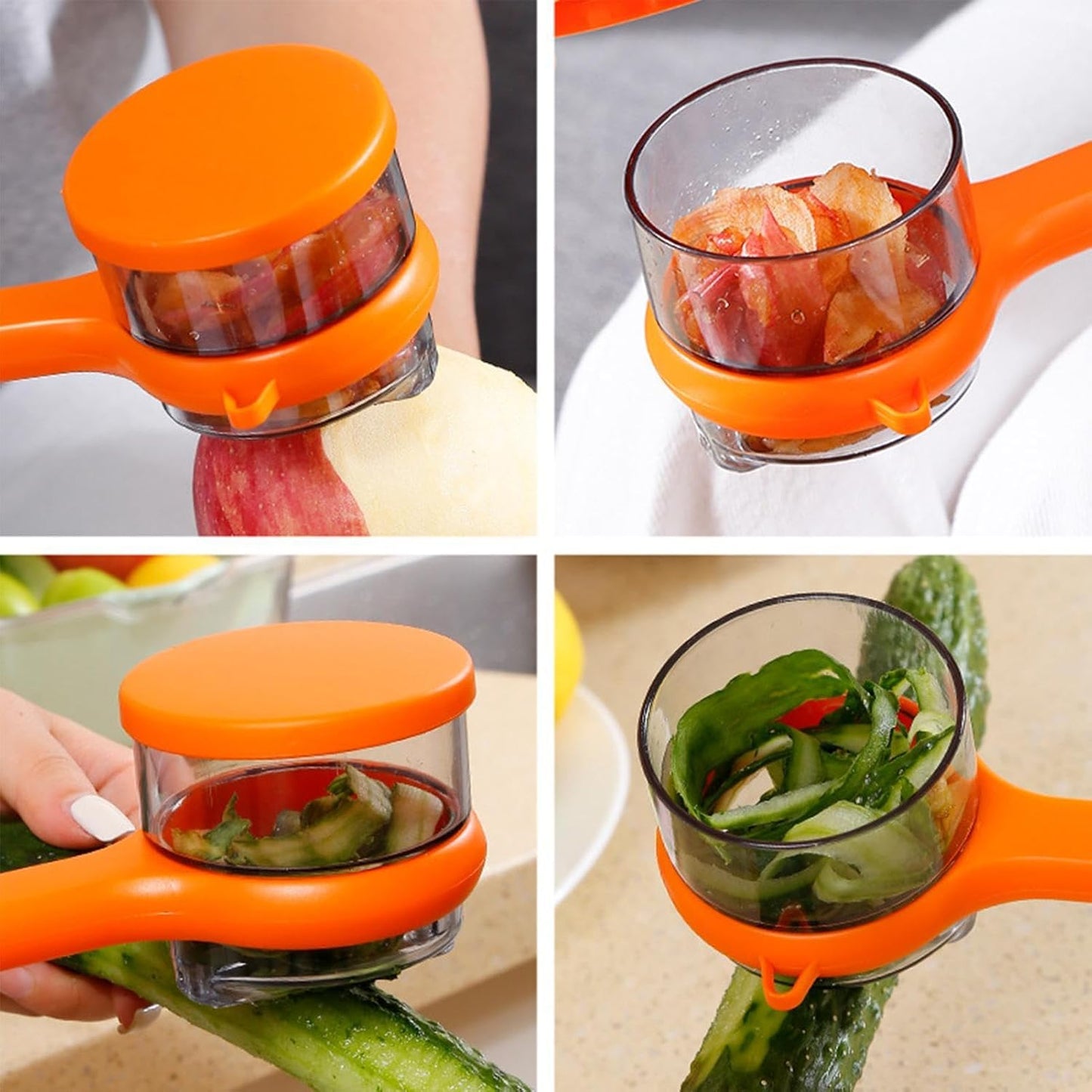Stainless Steel Peeler with Container – Mess-Free Vegetable & Fruit Peeling