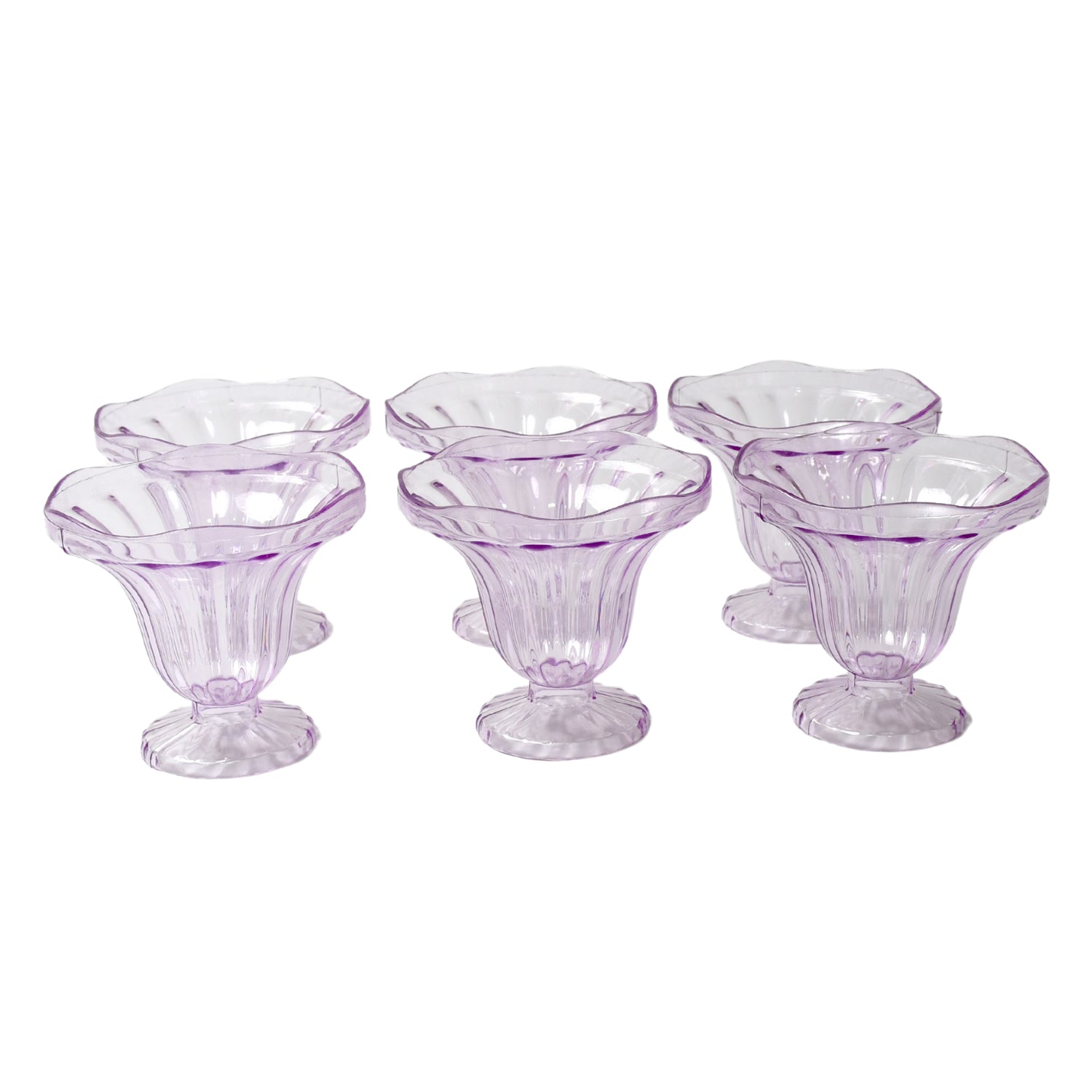 Crystal Plastic Ice Cream & Dessert Bowls – Set of 6 - Stylish Serveware - Chestore