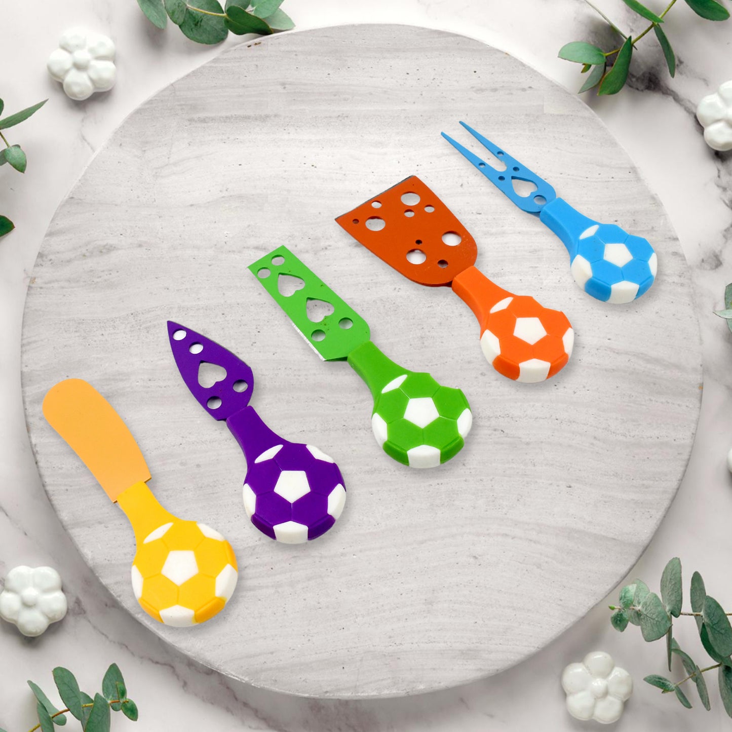 Football-Themed Cheese Knife Set – 5-Piece Stainless Steel Cheese Cutter Set