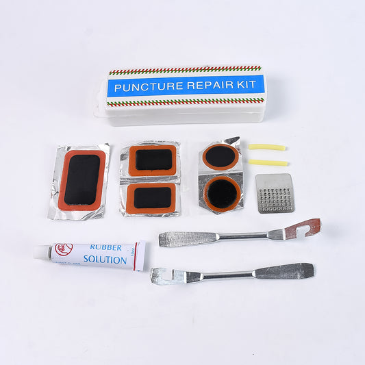 Portable Bicycle Tyre Repair Kit – Puncture Patch Set with Adhesive & Tools 🚴🛠️🛞
