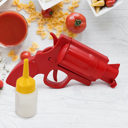 Fun Ketchup & Mustard Dispenser Gun – Easy Squeeze Sauce Bottle