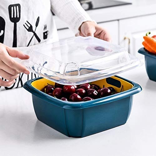 Double - Layer Food Drainer & Washing Basket – Collapsible Strainer & Colander - Chestore