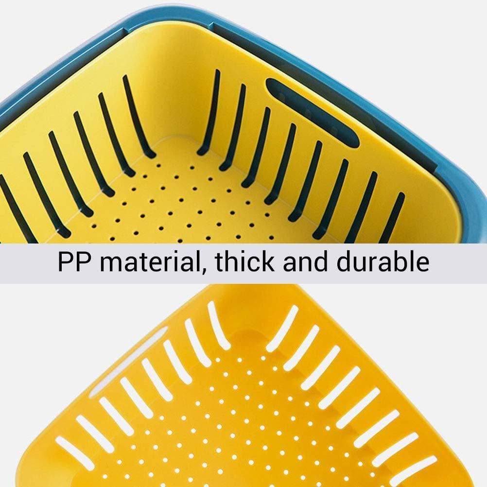Double - Layer Food Drainer & Washing Basket – Collapsible Strainer & Colander - Chestore