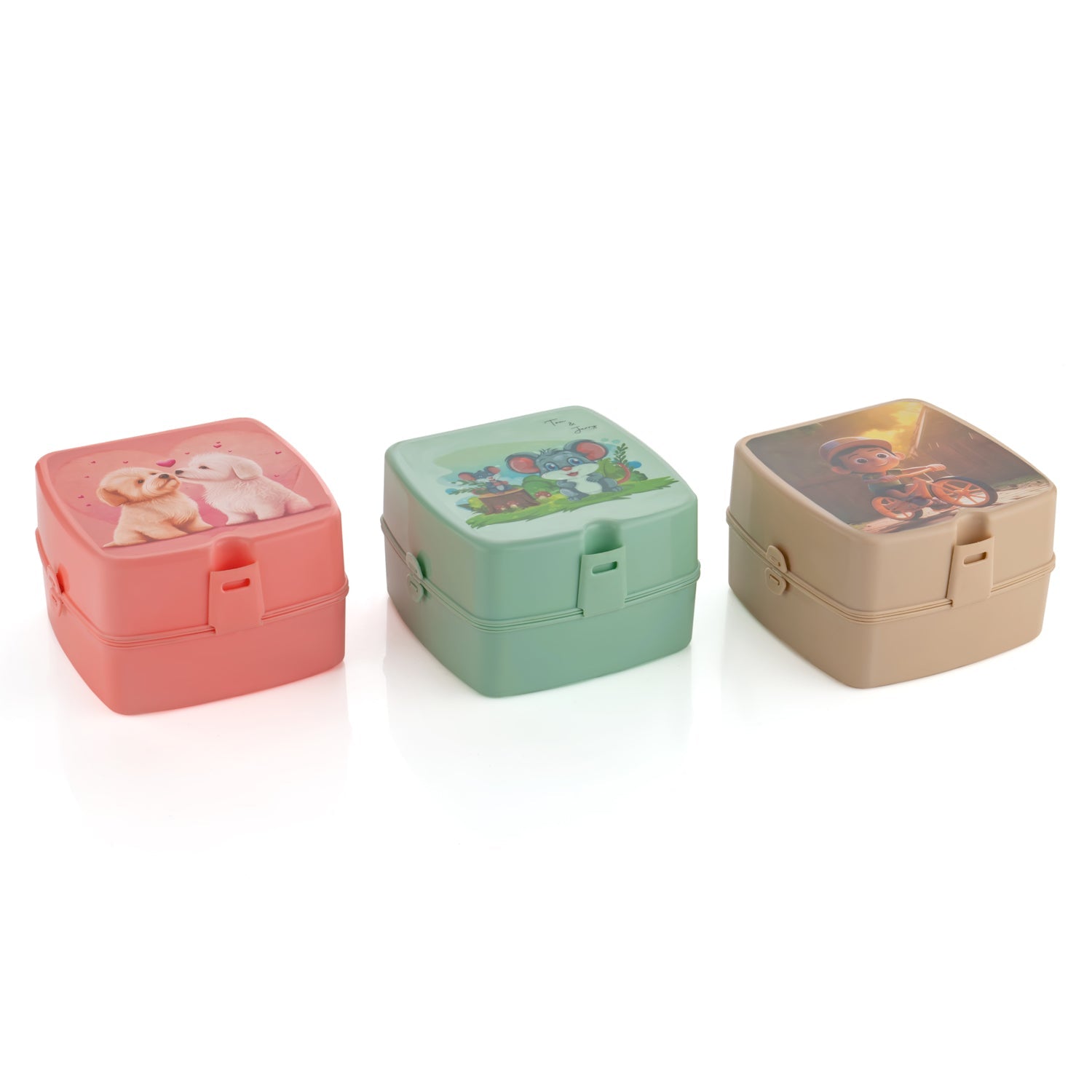 Double - layer Square Lunch Box – 4 Compartment Tiffin with Spoon - Chestore