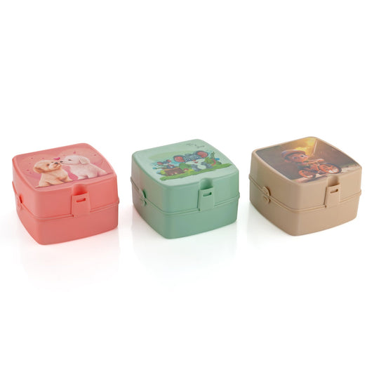 Double - layer Square Lunch Box – 4 Compartment Tiffin with Spoon - Chestore