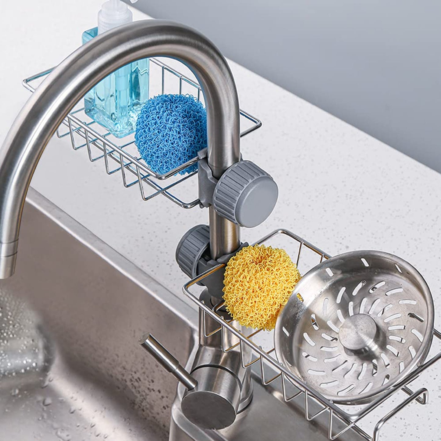 Soap Sponge Holder – Stainless Steel Sink Caddy Organizer, 1 Piece