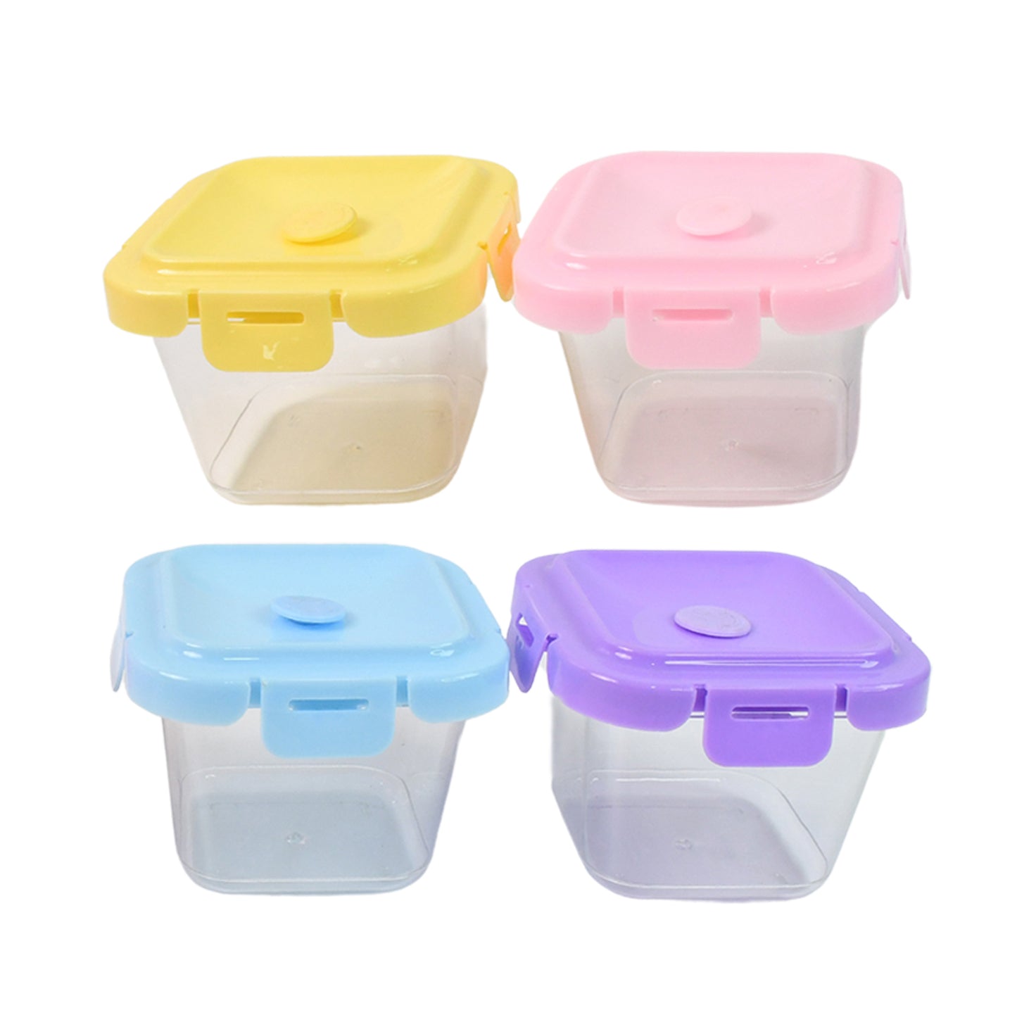 🥡 Plastic Food Storage Containers with Lid – 4 Pcs Set (500 ml)