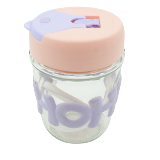 Printed Glass Coffee Cup with Lid – Stylish Mug for Tea, Espresso & More ☕✨