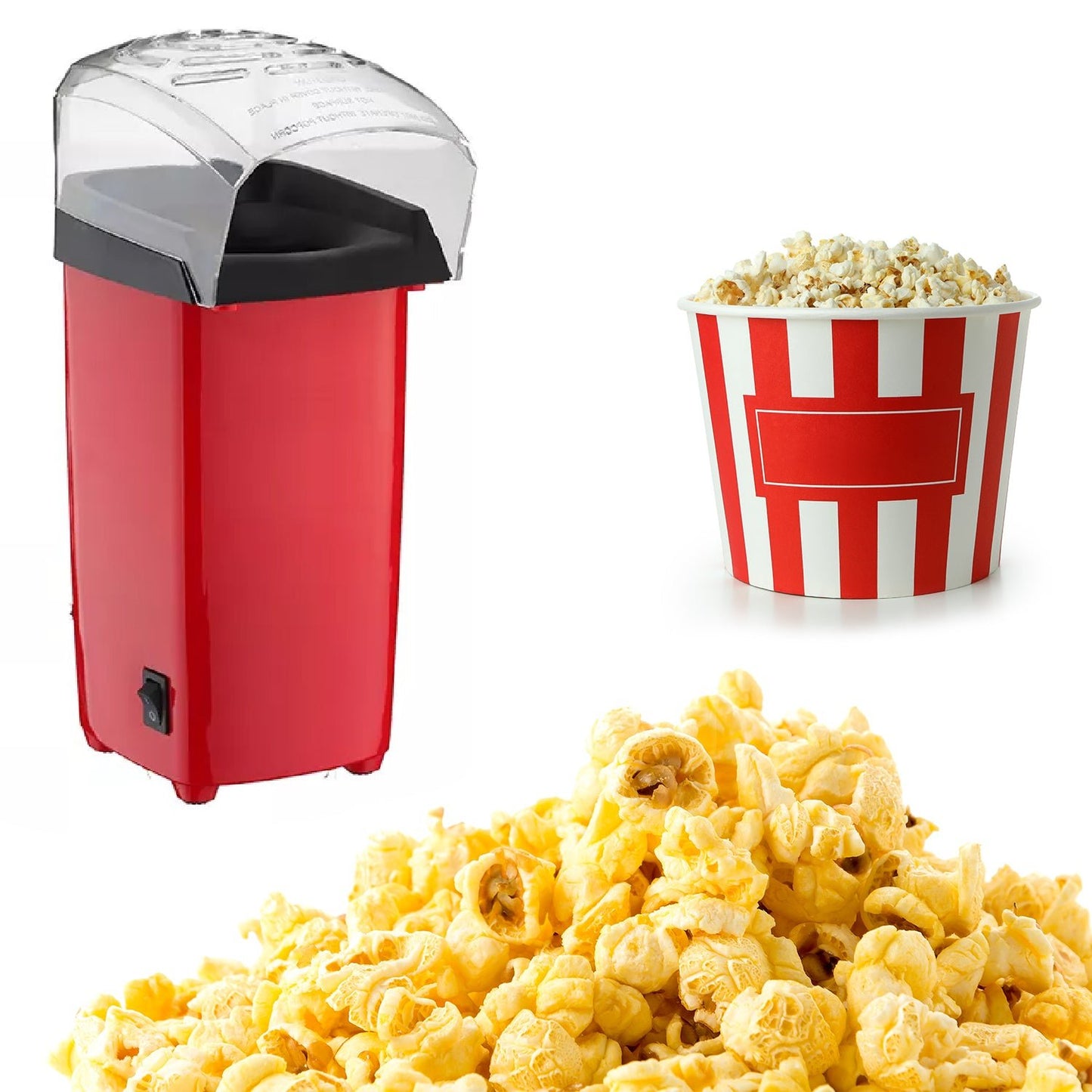 Electric Popcorn Maker Machine – Hot Air Popper for Healthy Homemade Snacks - Chestore