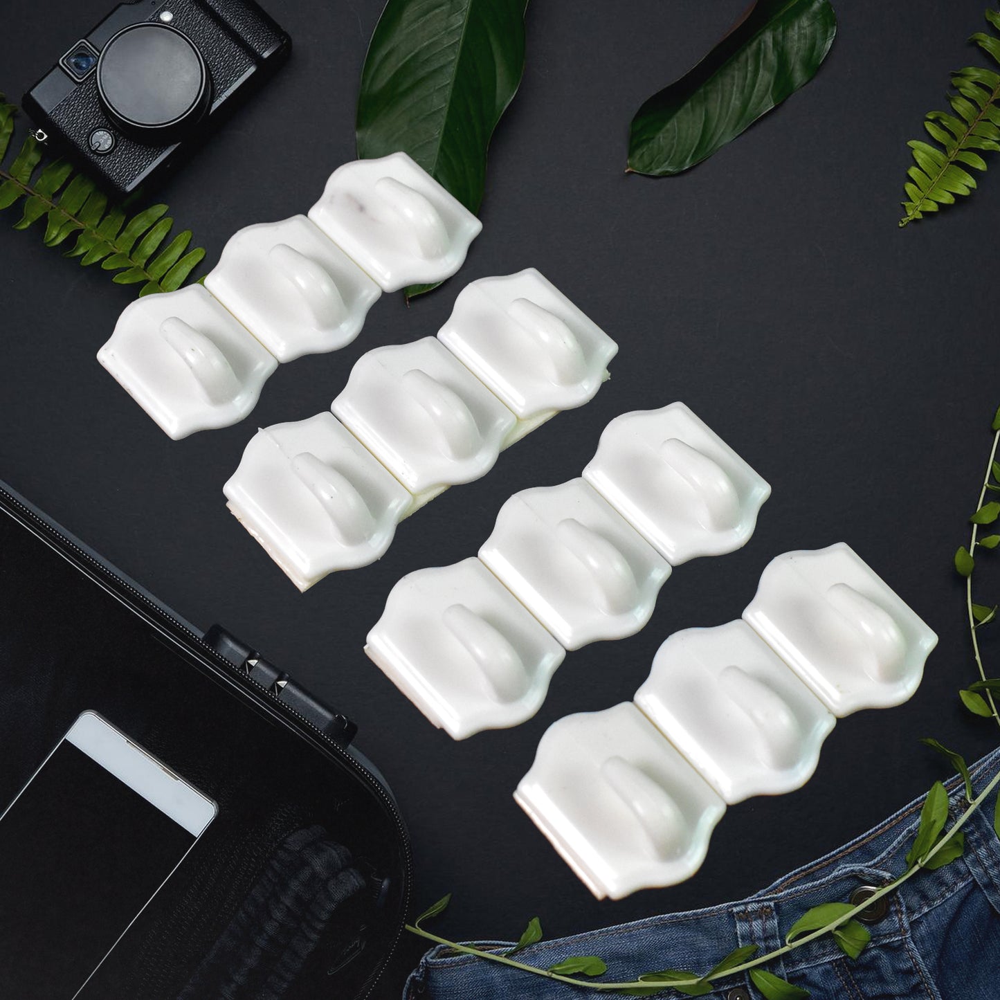 🪝 Small Adhesive Hooks for Wall Hanging – 12 Pcs Set
