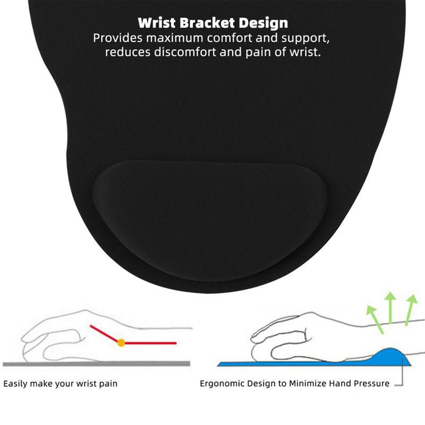 🖱️ 6161 Wrist Support Mouse Pad – Ergonomic Comfort for Long Hours