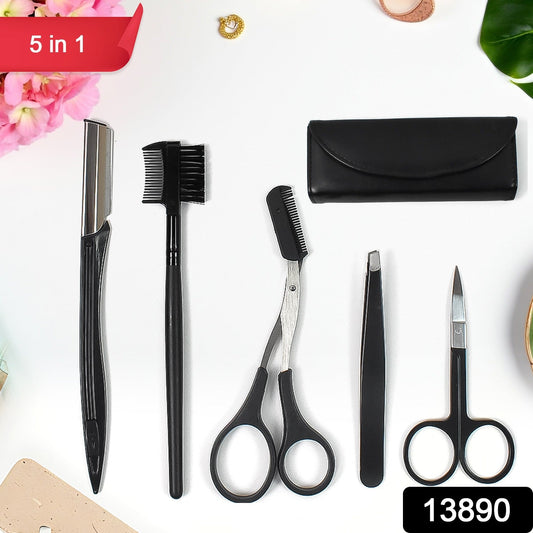 Eyebrow Kit 5 In 1 Tweezers For Eyebrows (1 Set) - Chestore