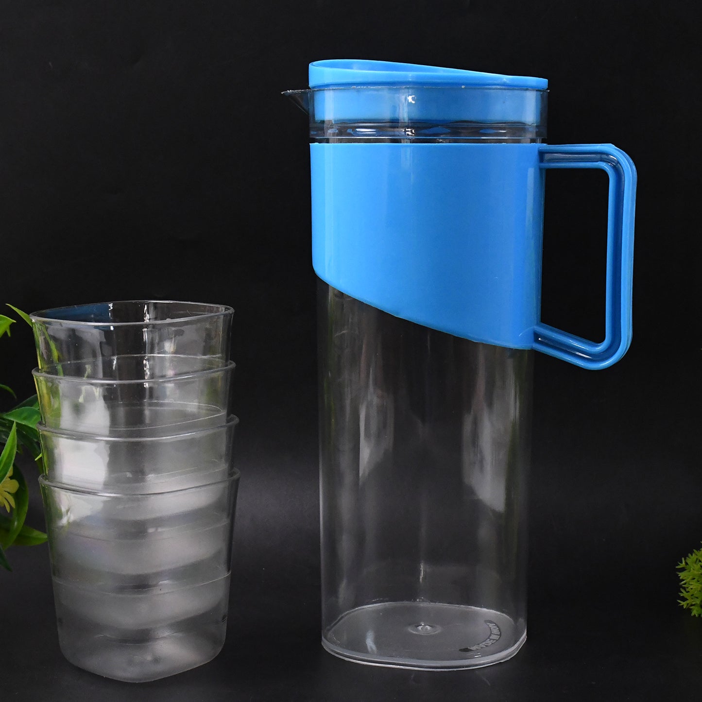 Transparent Stylish Premium Jug with Elegant Handle – 2000ml, 4 Pieces