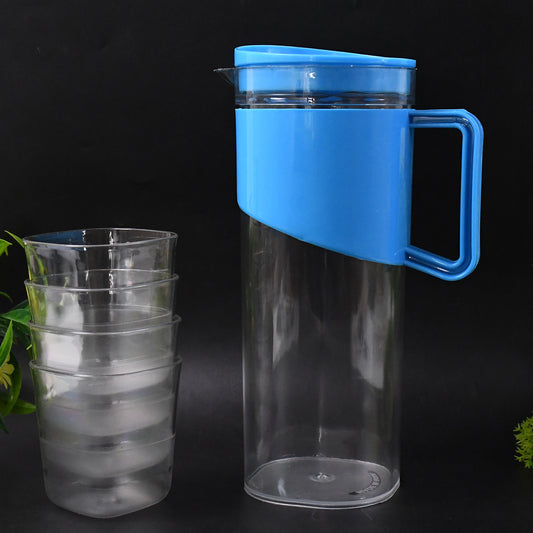 Transparent Stylish Premium Jug with Elegant Handle – 2000ml, 4 Pieces