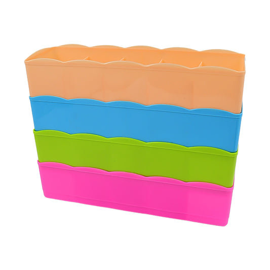 5-Compartment Storage Box for Socks, Handkerchiefs & Underwear – Pack of 4 | Closet Organizer