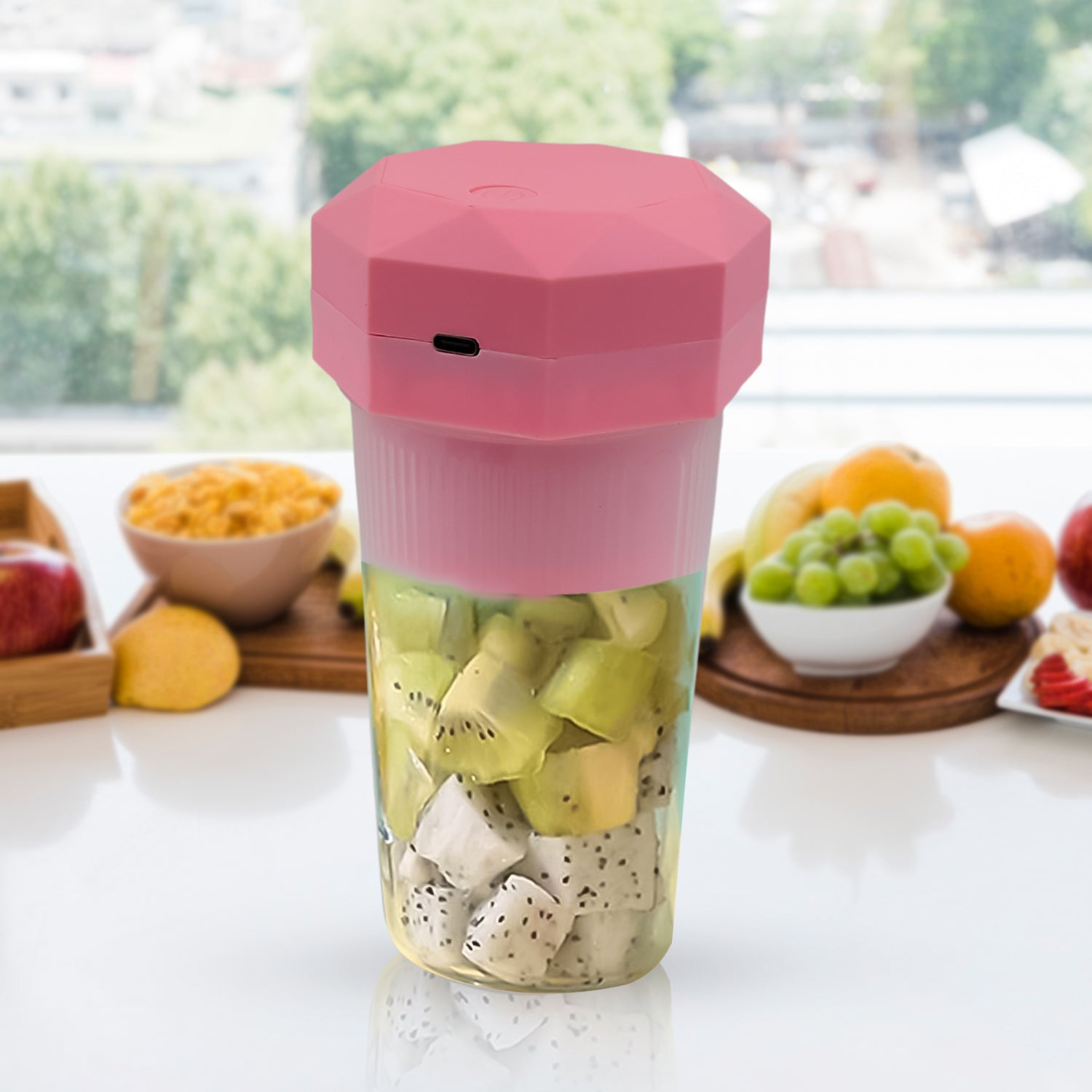 Portable Multifunctional Electric Juicer Cup | 6-Blade USB Juice Maker (350ml)