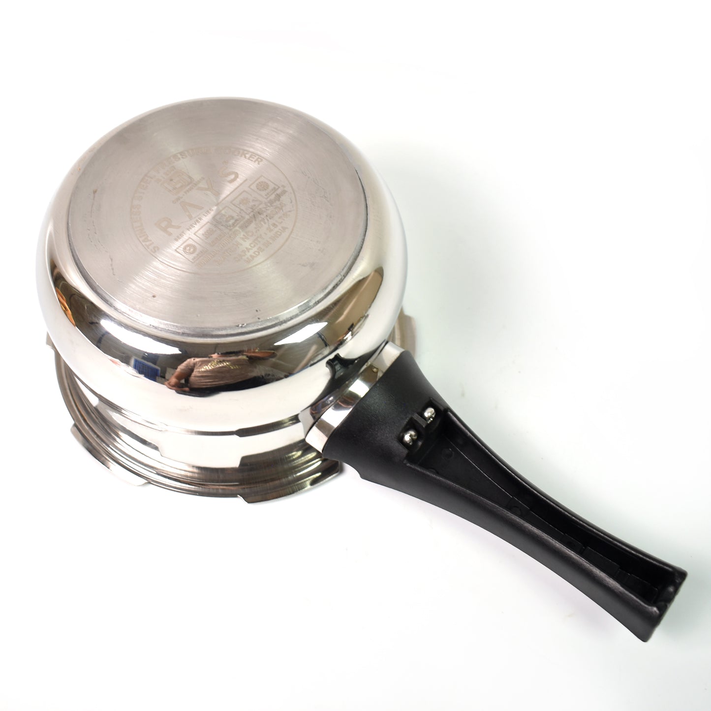 🍛 Stainless Steel Rays Fusion Pressure Cooker with Outer Lid – 2.5 Litres
