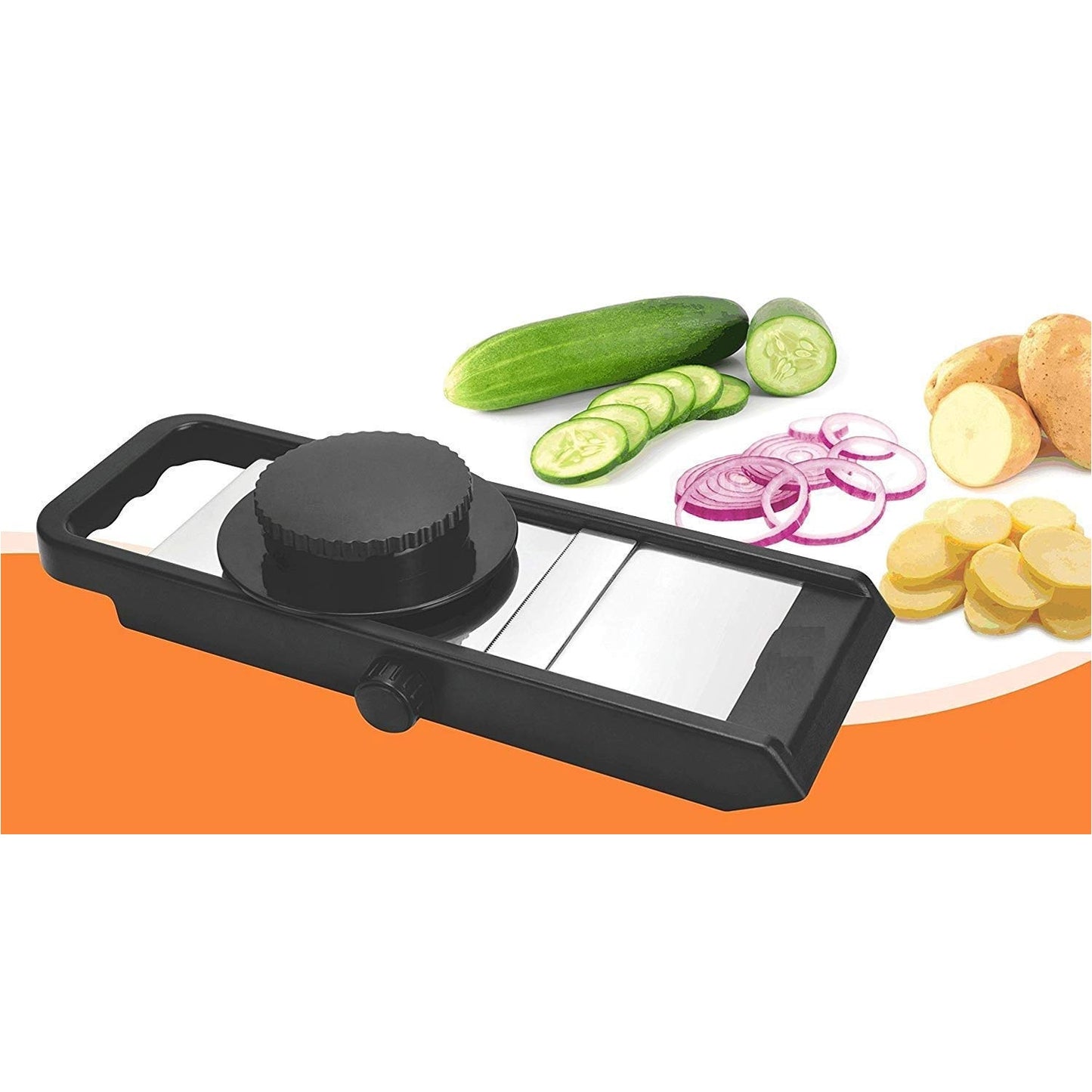 Ganesh Adjustable Plastic Slicer – 1 Pc (Black/Silver) - Chestore
