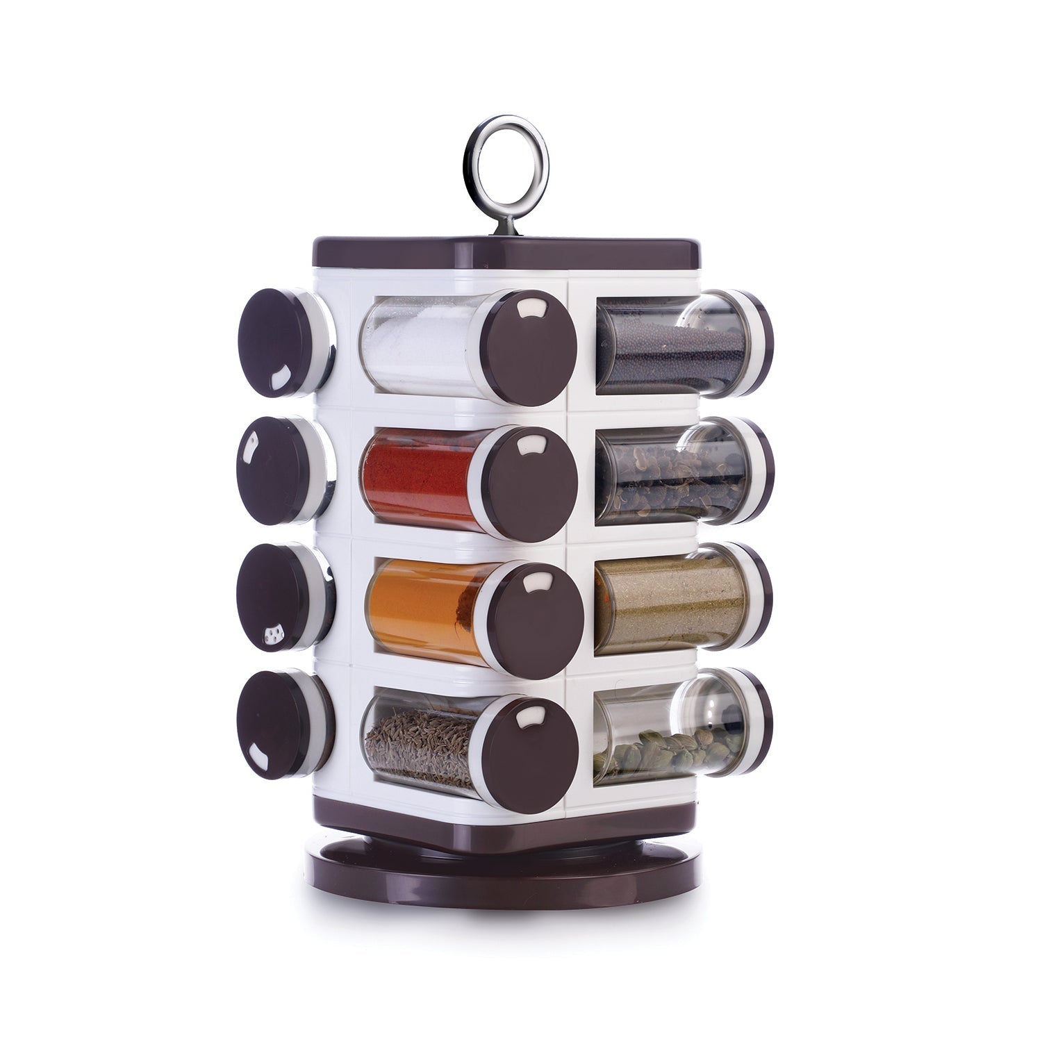 Ganesh Revolving Spice Rack – 16 Dispenser Set, 100ml Each - Chestore