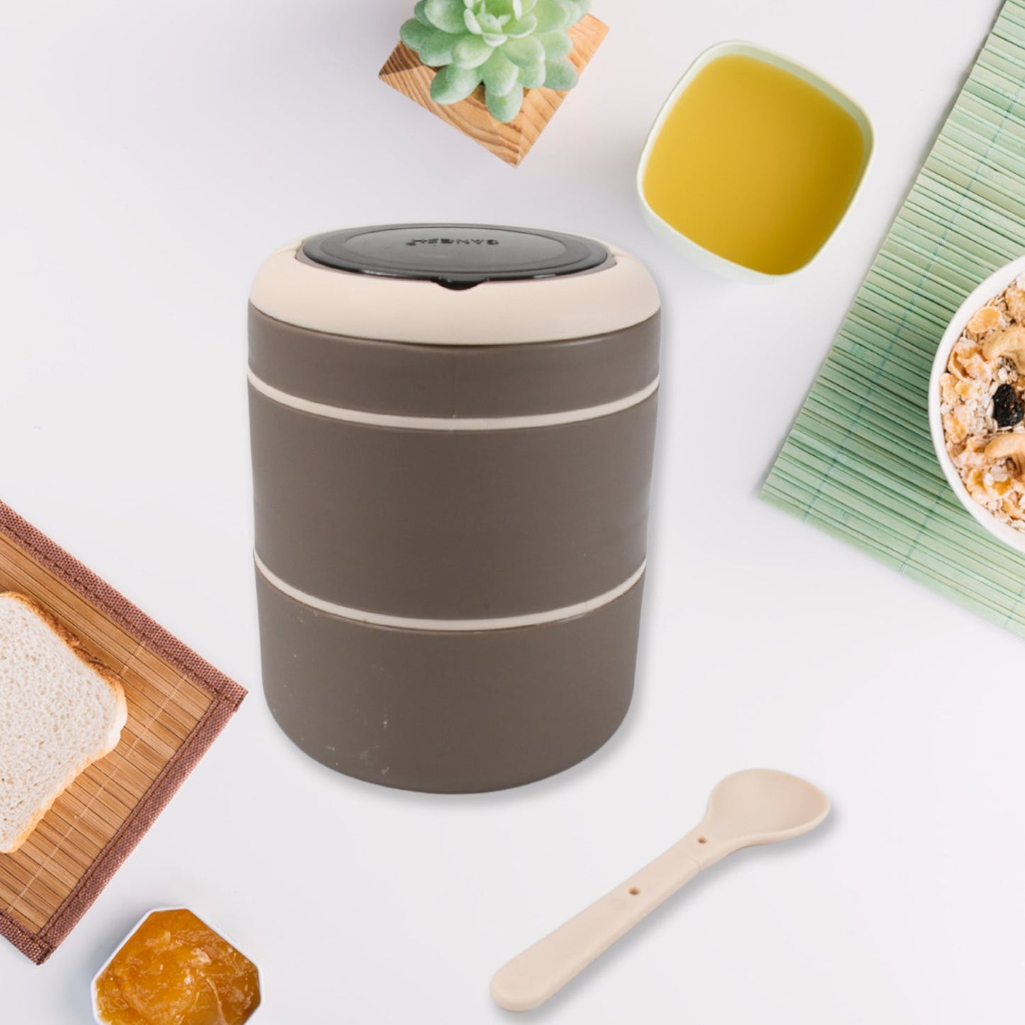Ganesh Smart Stack 2 - Layer Stainless Steel Lunch Box – Airtight & Leak - Proof - Chestore