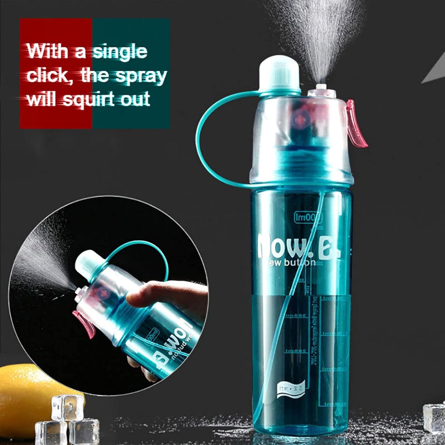 2-in-1 Mist Spray Water Bottle – Stay Hydrated & Refreshed (400ml) 💦🚰✨