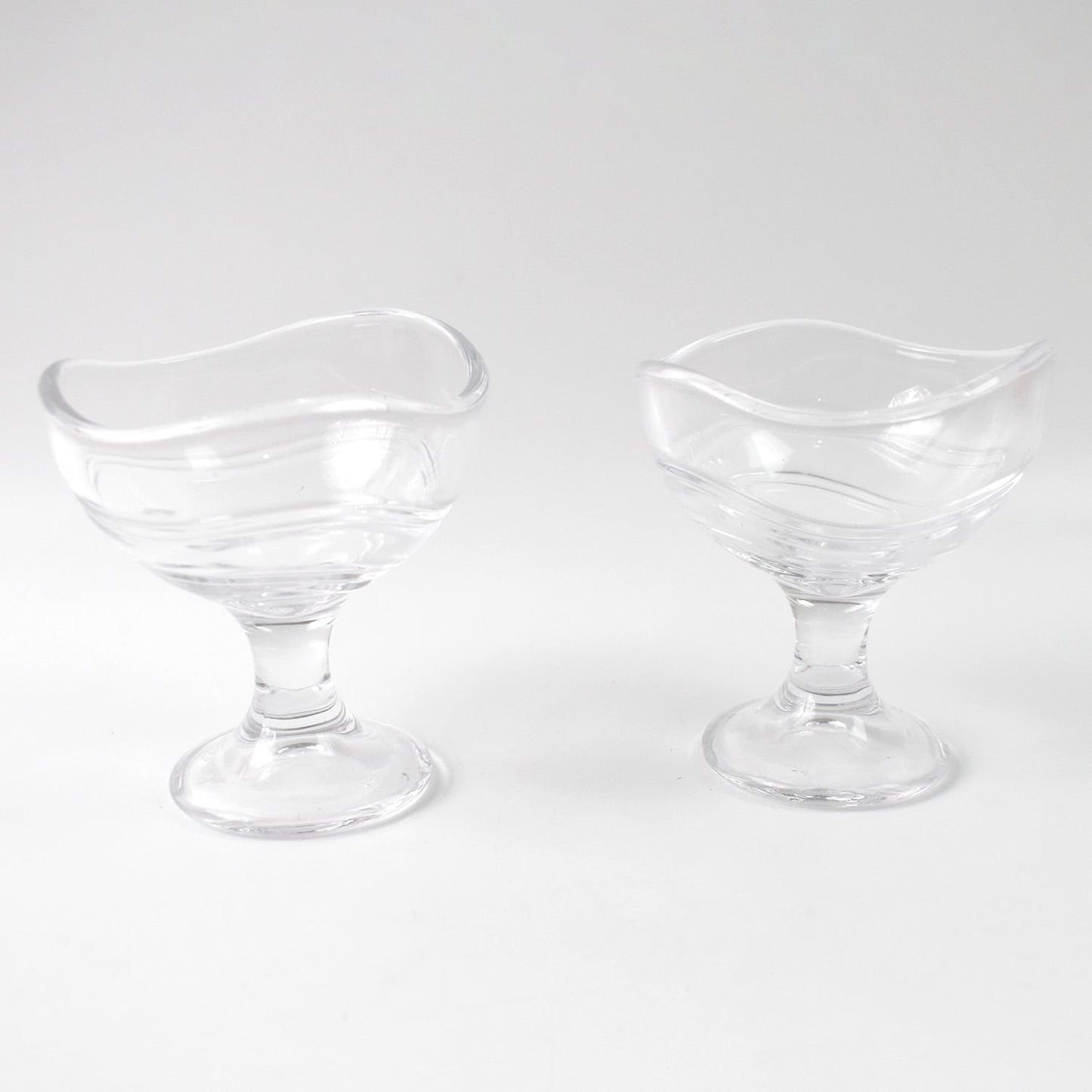 Glass Footed Dessert Bowl & Ice Cream Cup – 2 Pcs Set - Elegant Serveware - Chestore