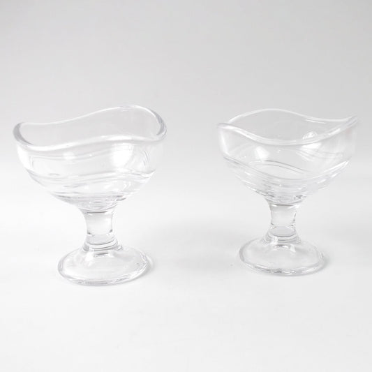 Glass Footed Dessert Bowl & Ice Cream Cup – 2 Pcs Set - Elegant Serveware - Chestore