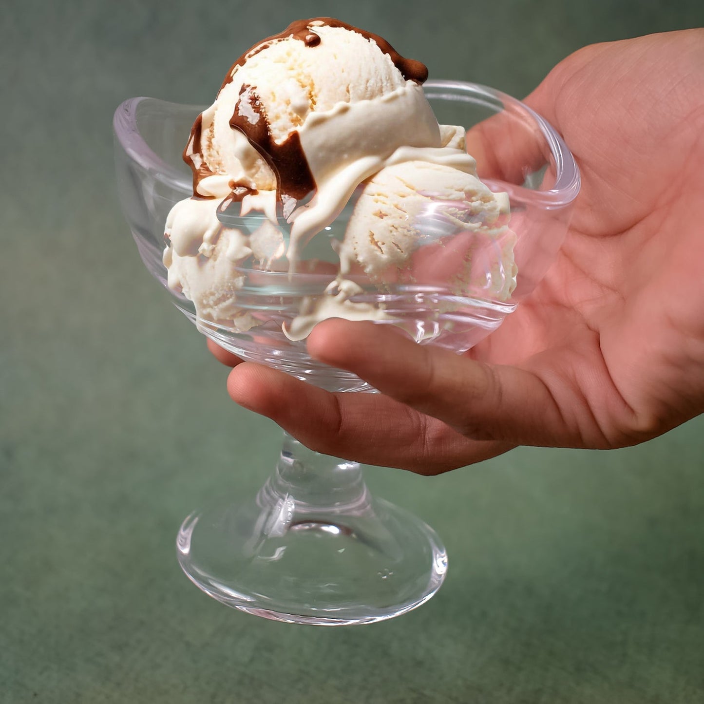 Glass Footed Dessert Bowl & Ice Cream Cup – 2 Pcs Set - Elegant Serveware - Chestore