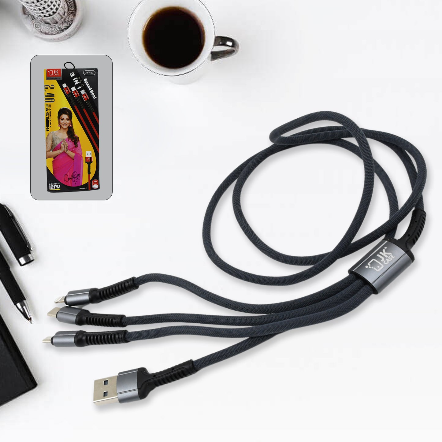 3-in-1 Multi Super Fast Charging Cable – 1200mm Universal Rapid Charge ⚡🔌