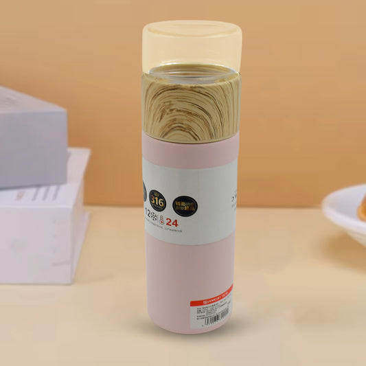 Steel Water Bottle with Glass Lid - 350 ml – Stylish, Leak-Proof, BPA-Free, Eco-Friendly Drink Bottle