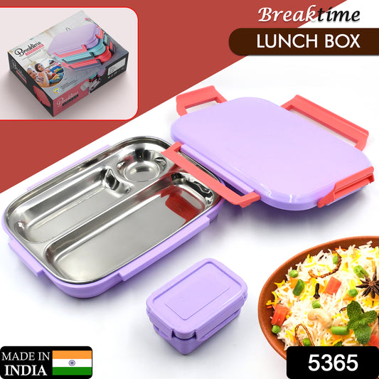 High-Quality Plastic & Steel Lunch Box – Perfect for Kids' School Meals 🎒🍱