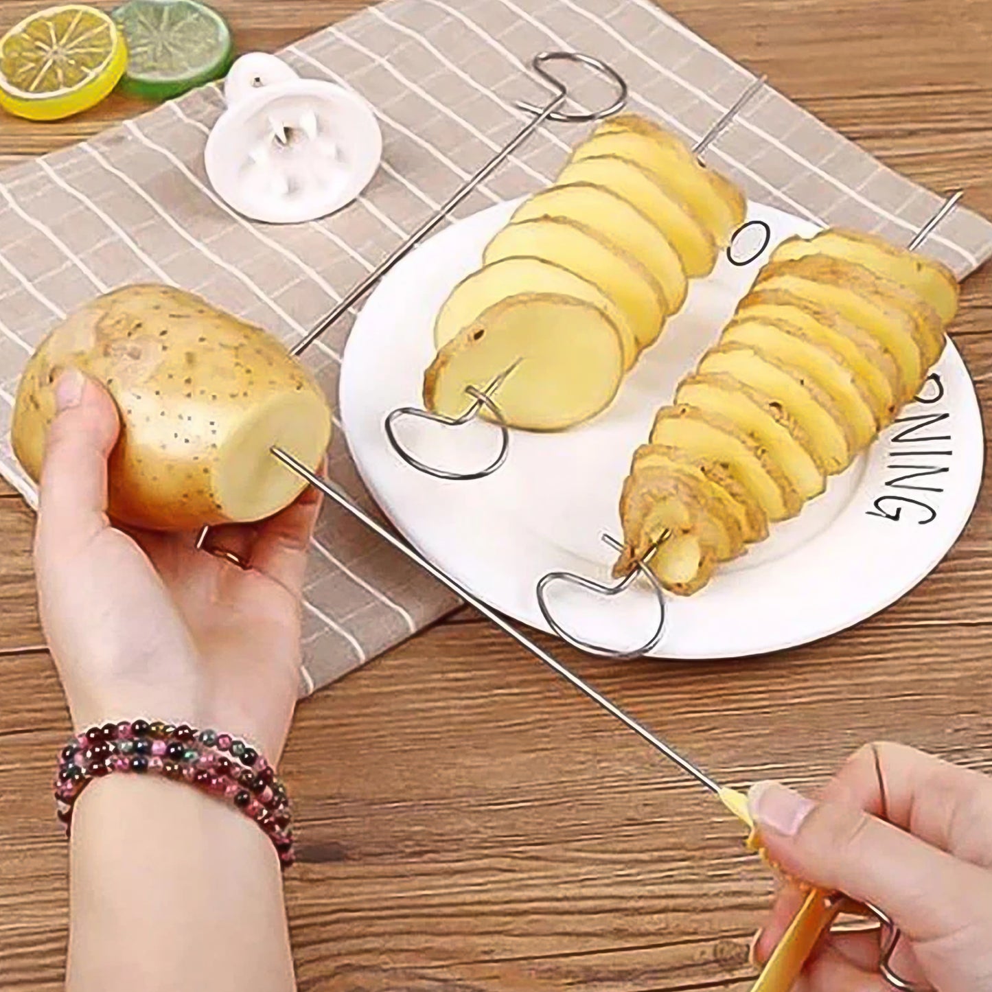 Potato Spiral Cutter | DIY Twister Slicer with 4 Skewers