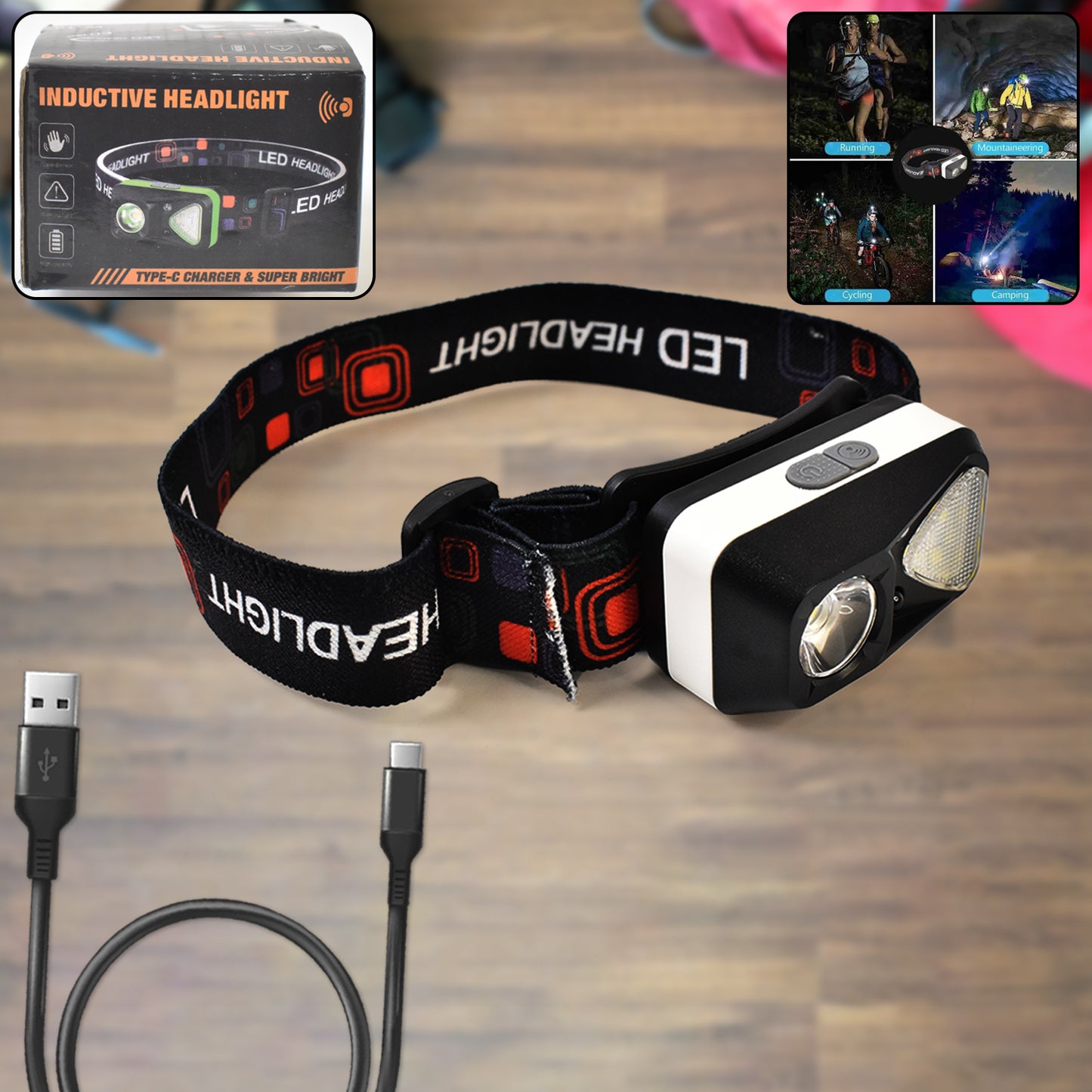 🔦 Ultra-Bright Head-Mounted Flashlight – Hands-Free Illumination!