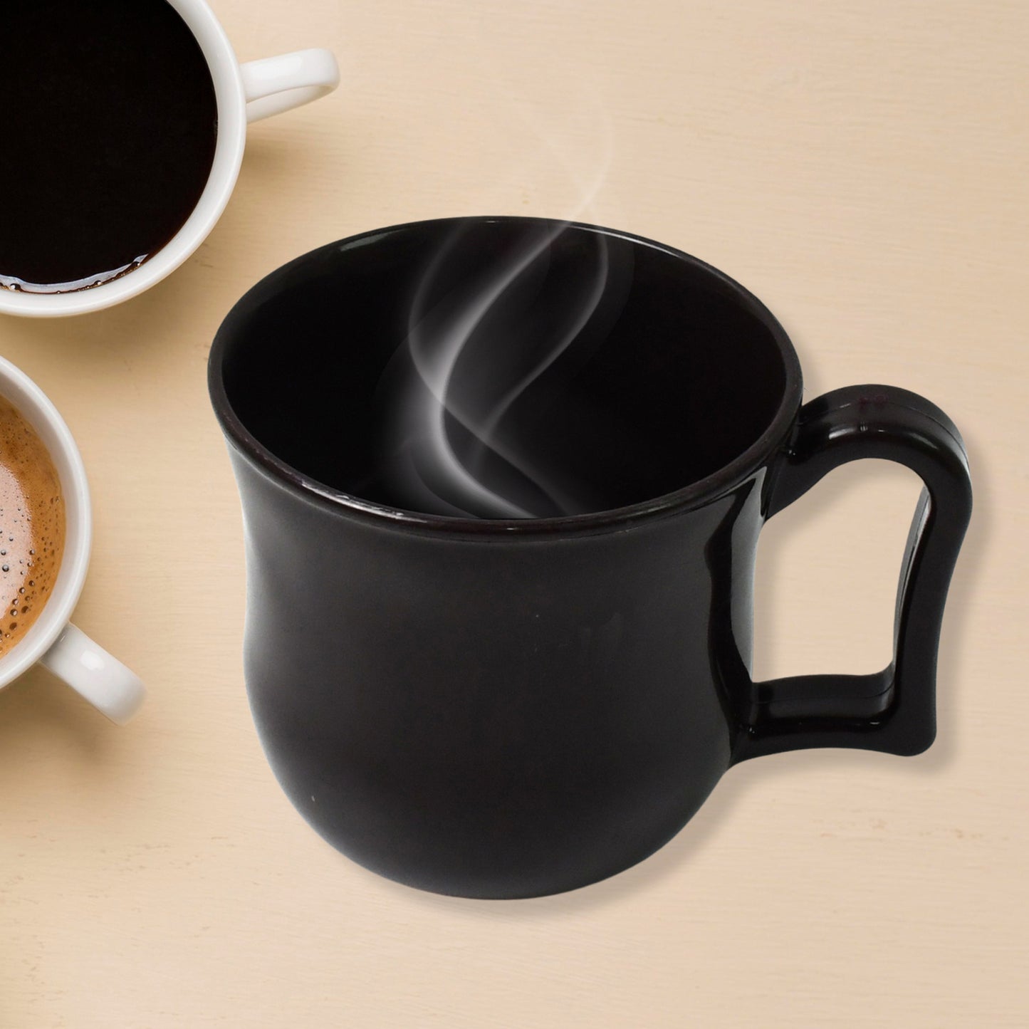 ☕ Premium Plastic Coffee/Tea Mug with Handle – Black (1 Pc, with Color Box)