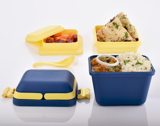 Airtight Lunch Box with Handle & Push Lock – Leakproof & Portable Food Container