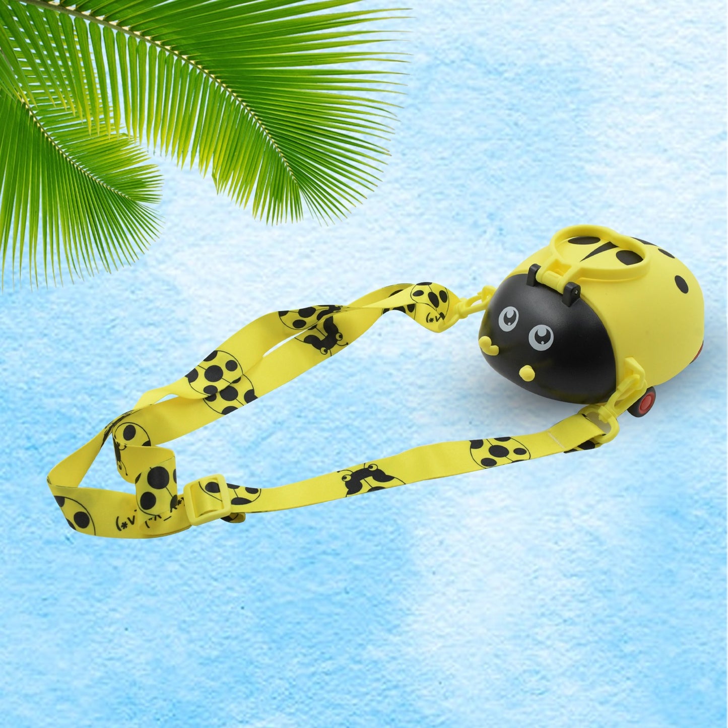 Cute Bug-Shaped Kids Water Bottle with Straw & Adjustable Strap – Fun & Portable